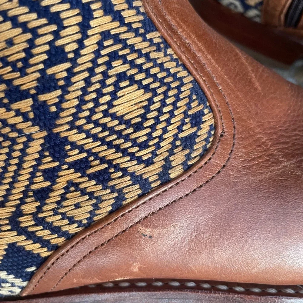 Teysha Women's Brown Leather Ankle Boots Woven Aztec Tribal Western Women's 7.5 - Picture 8 of 8